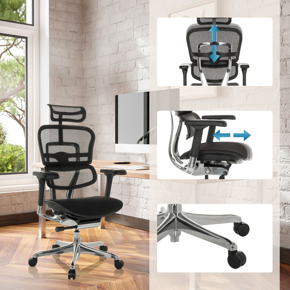 Luxus Chefsessel ERGOHUMAN GEN2 Stoff/Netzstoff mit Armlehnen (höhenverstellbar) hjh OFFICE