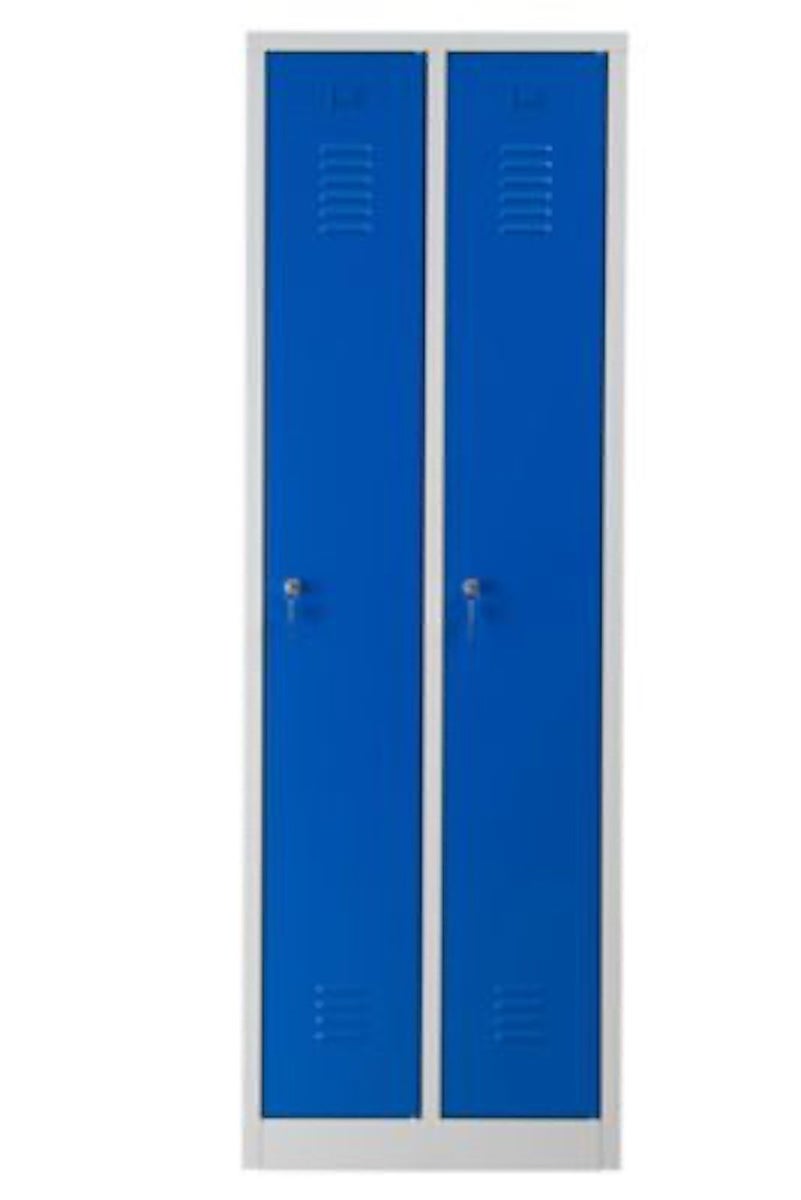 PROREGAL Garderobekast Camel 2 compartimenten HxBxD 180 x 60 x 50 cm Cilinderslot Grijsblauw