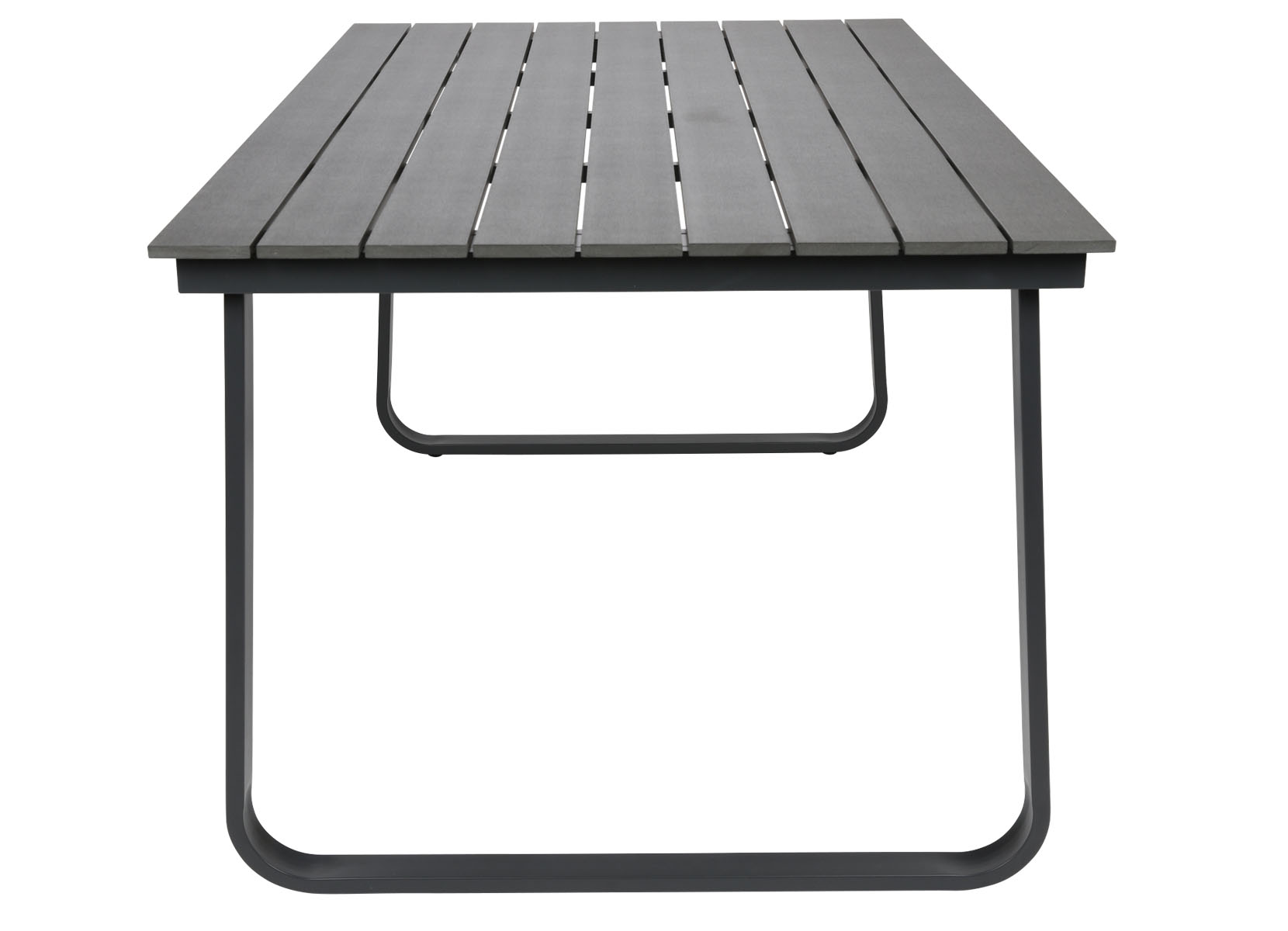 Gartentisch in Holzoptik 150x90x74cm Anthrazit