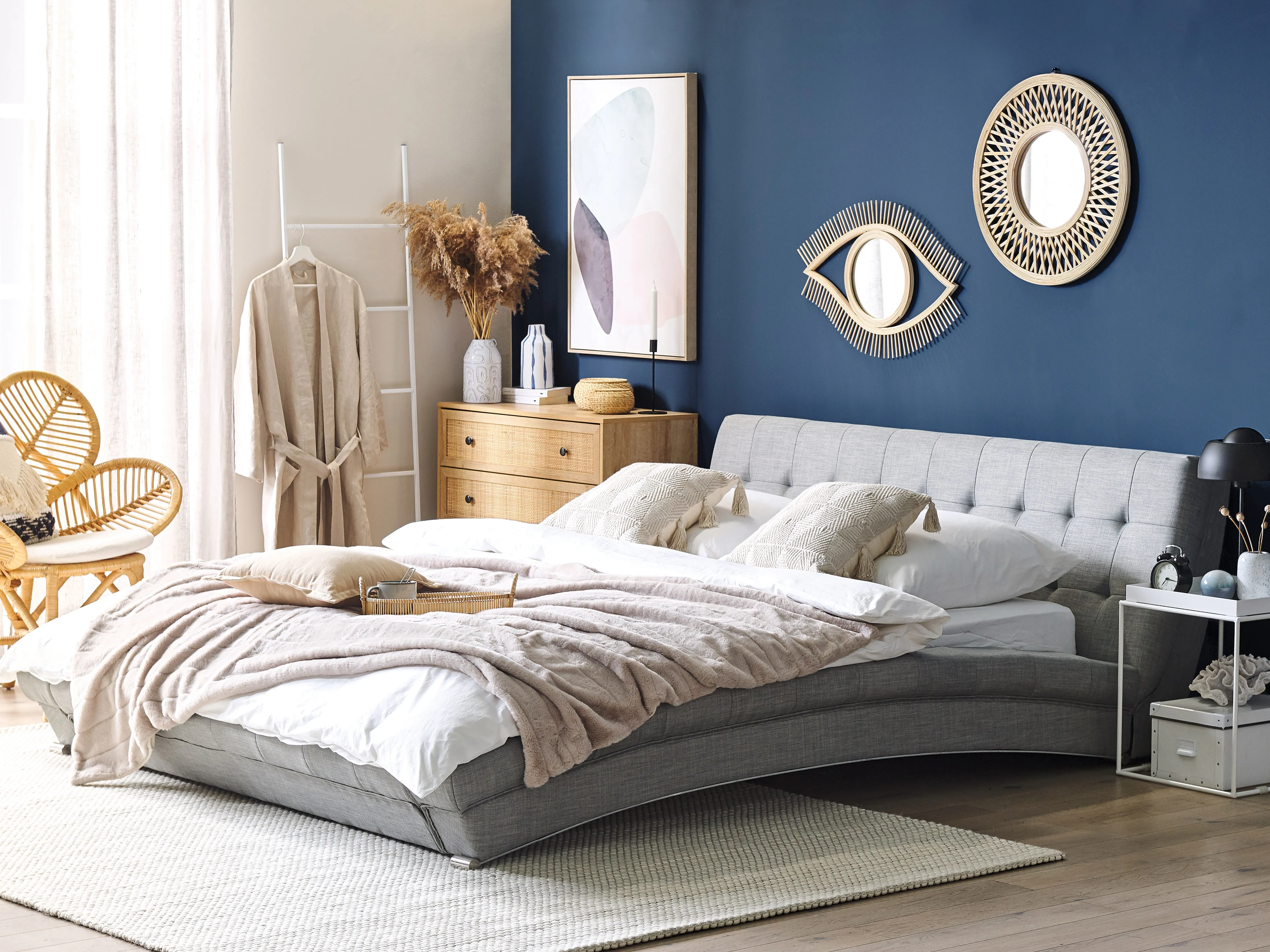 Waterbed Stof LILLE 180 x 200 cm Grijs
