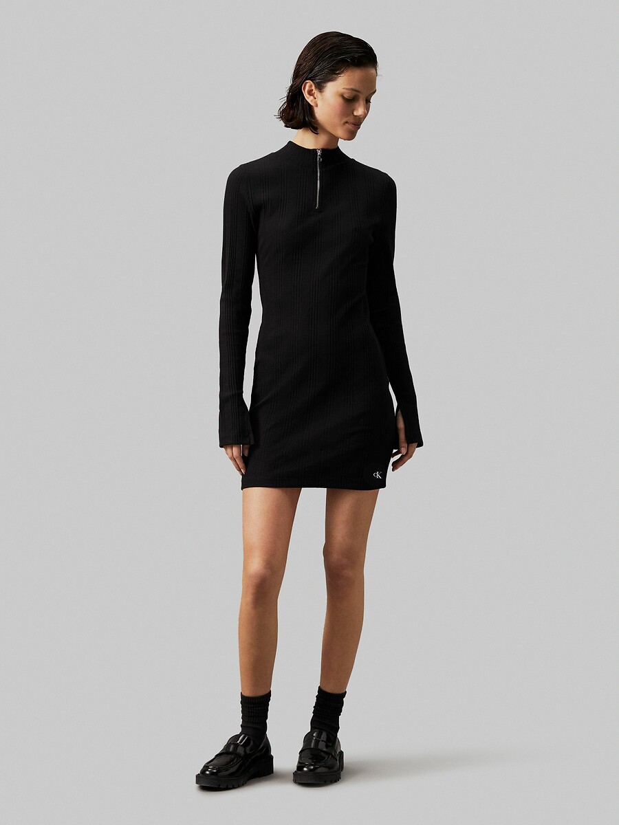 CALVIN KLEIN JEANS<br>Vestido curto, mangas compridas, logotipo CK