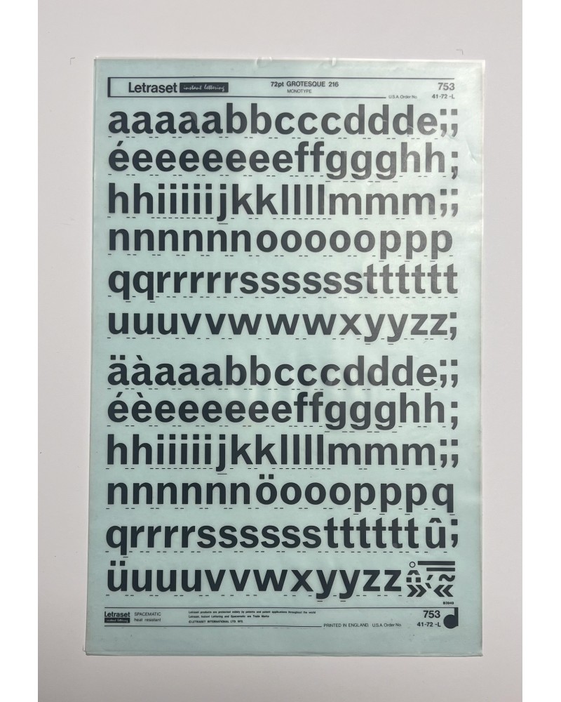letraset-753- GROTESQUE - 72pt