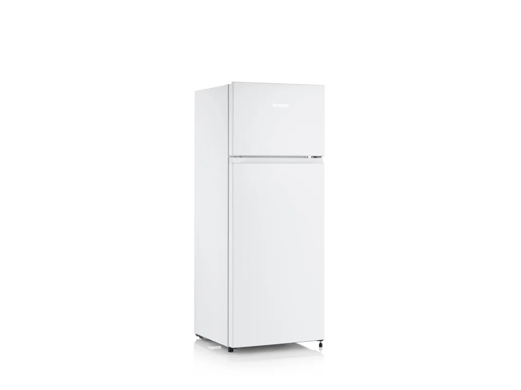 SEVERIN DT 8760 - Køleskab/fryser - top-fryser - bredde: 54.2 cm - dybde: 55 cm - højde: 143.4 cm - 206 liter - Klasse E - hvid