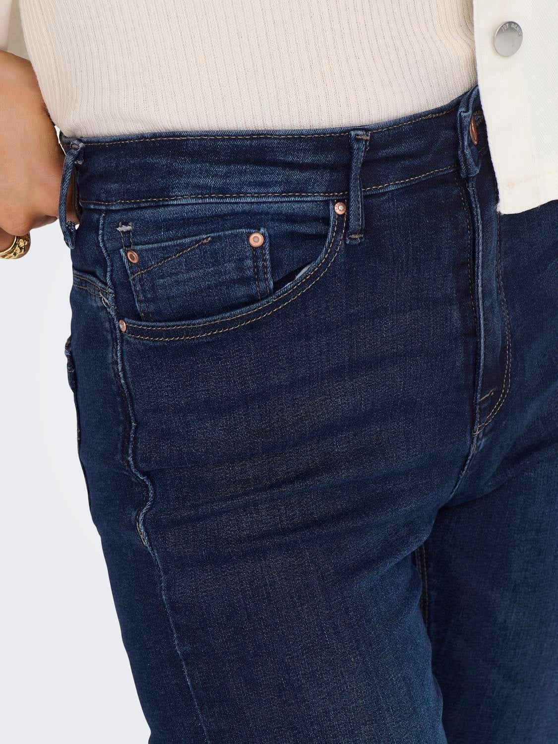 ONLPAOLA Hohe Taille Skinny Fit Jeans Dark Blue Denim