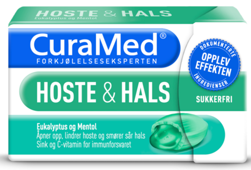 CuraMed Hoste & Hals eukalyptus og mentol 16 stk