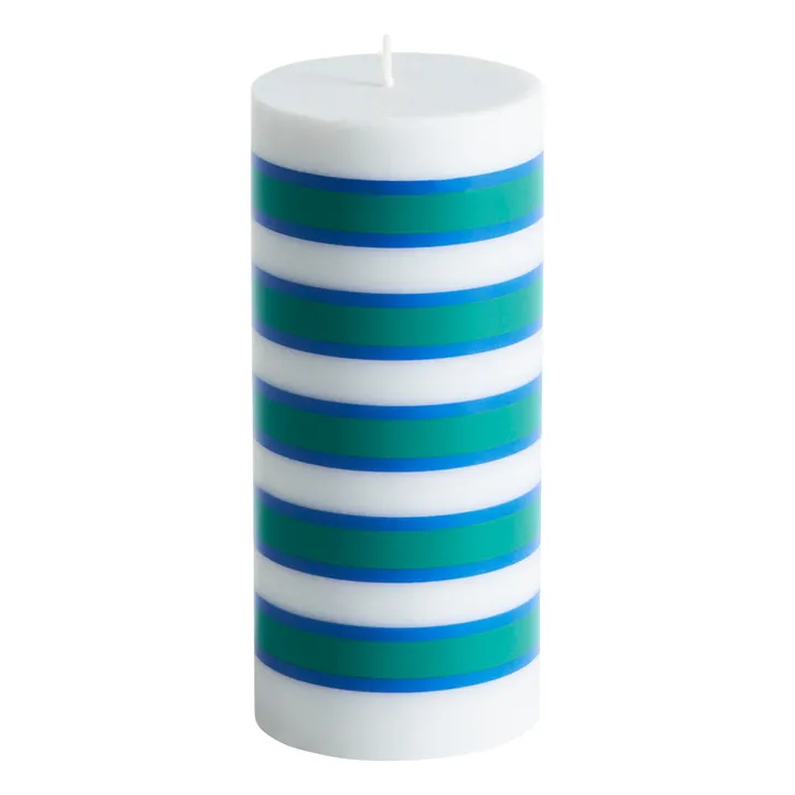 Hay Bougie Column à Rayures  | Bleu