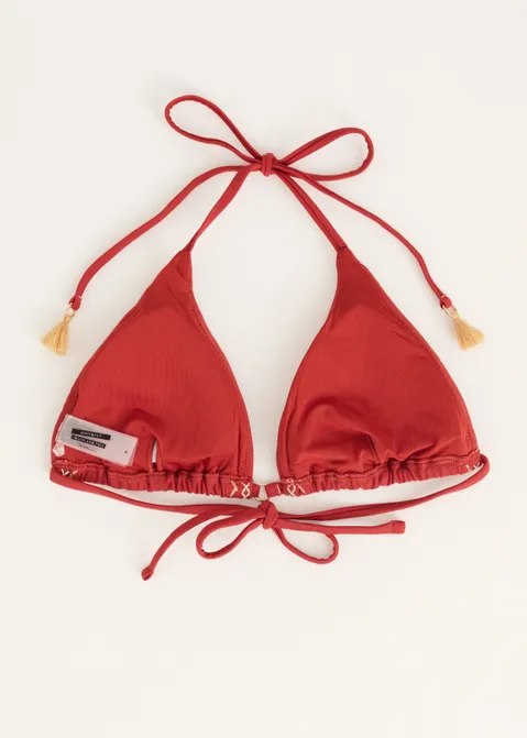 Triangel bikini top geborduurd rood (ROO.RS)