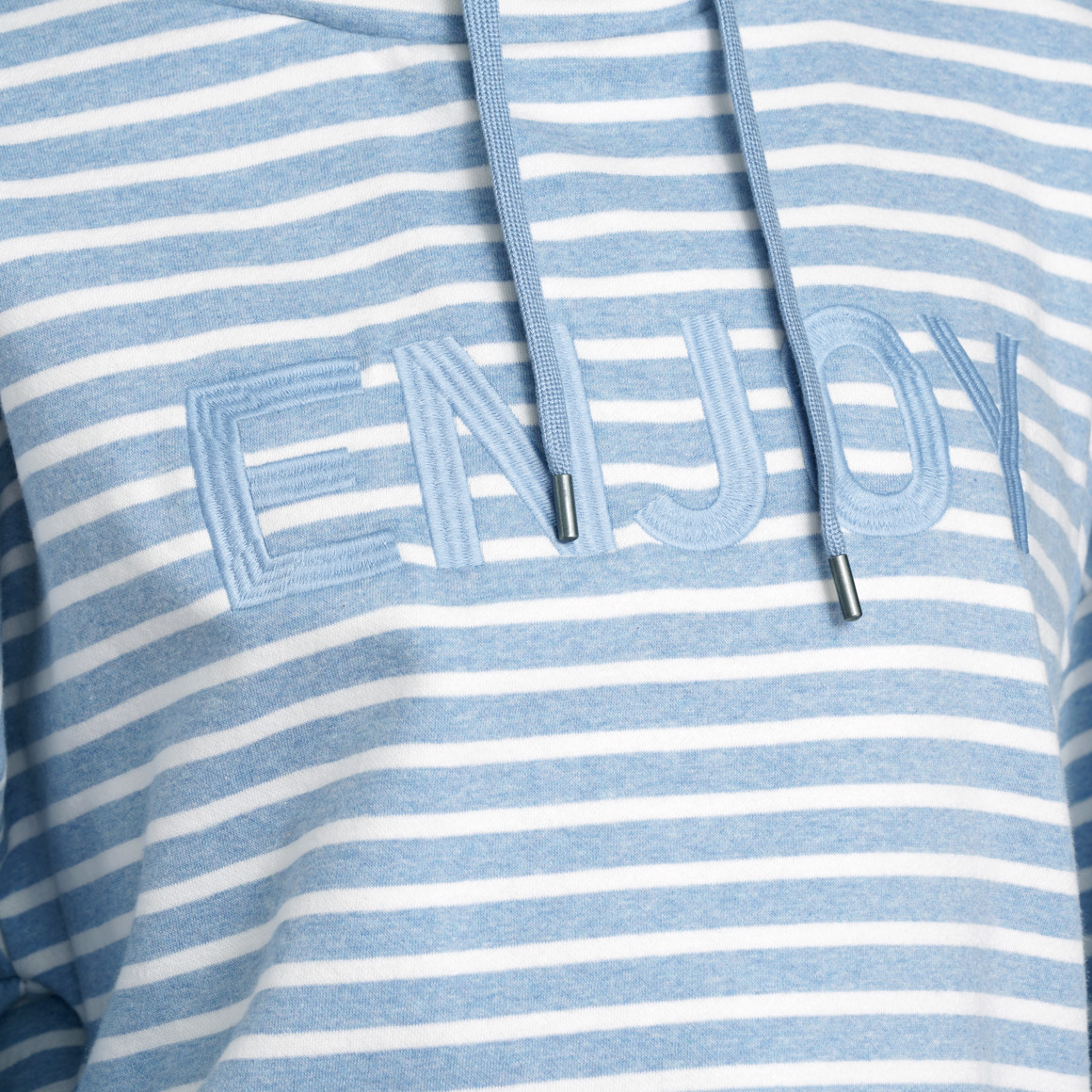 Gina Damen Hoodie mit Streifen hellblau