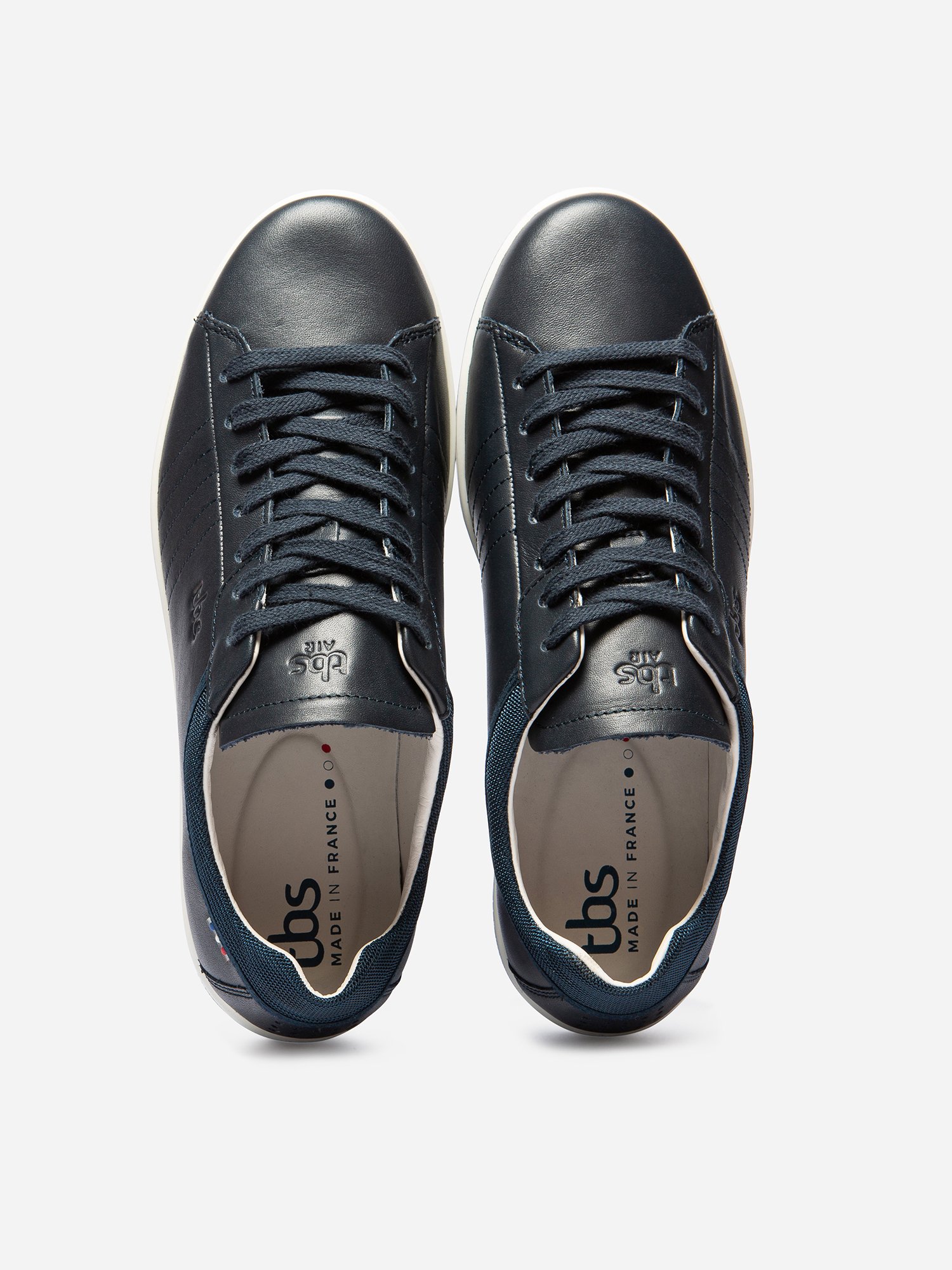 Tennis Homme Confort Cuir Marine