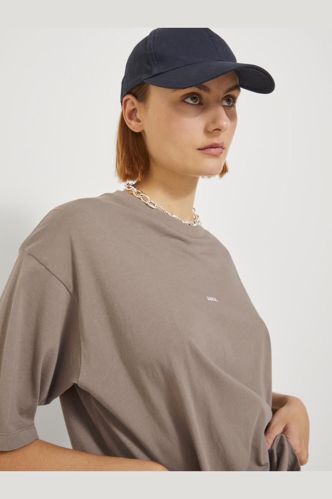 Jjxx Jxandrea Loose Ss Logo Tee 3861159 brindle white logo