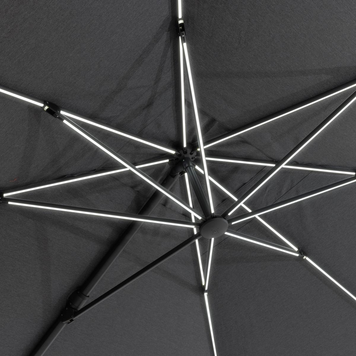 PARASOL DECENTRE MELHIA 4X3M LUMINEUX GRAPHITE ANTHRACITE