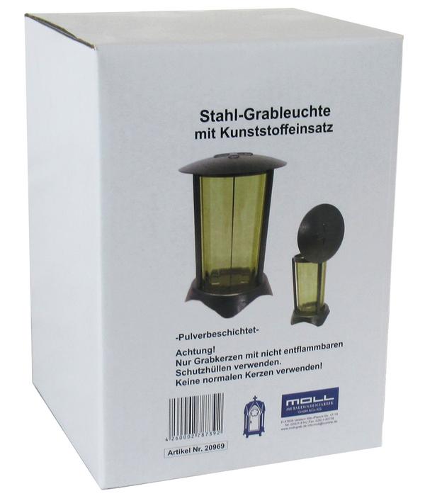 Moll Stahl-Grableuchte mit Kunststoffeinsatz,