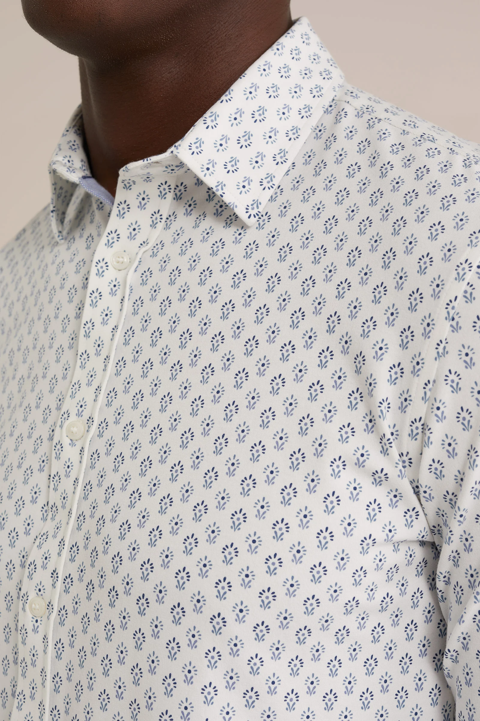 jersey overhemd met feestlijke print WE Fashion Wit