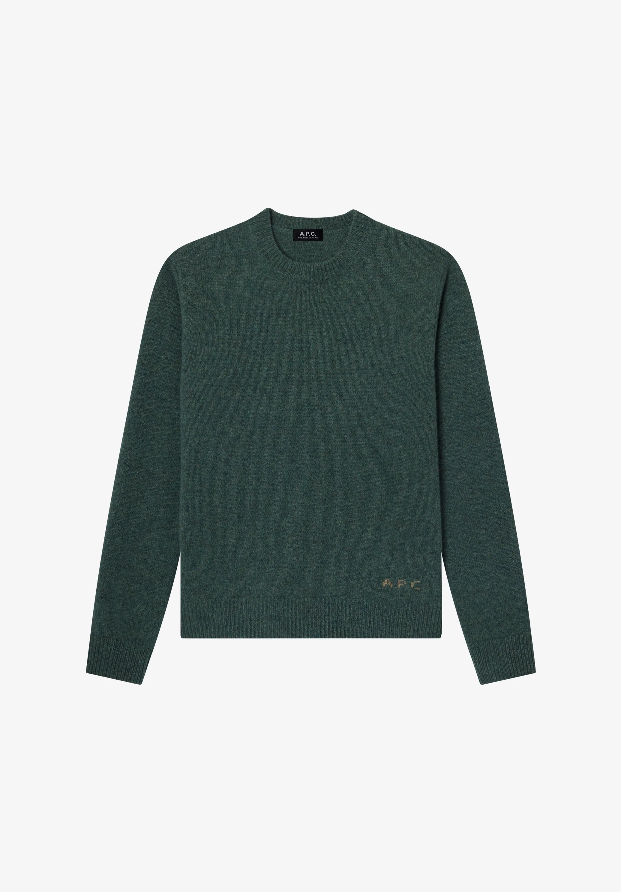 Pull ample en laine vert chiné - Vert chine
