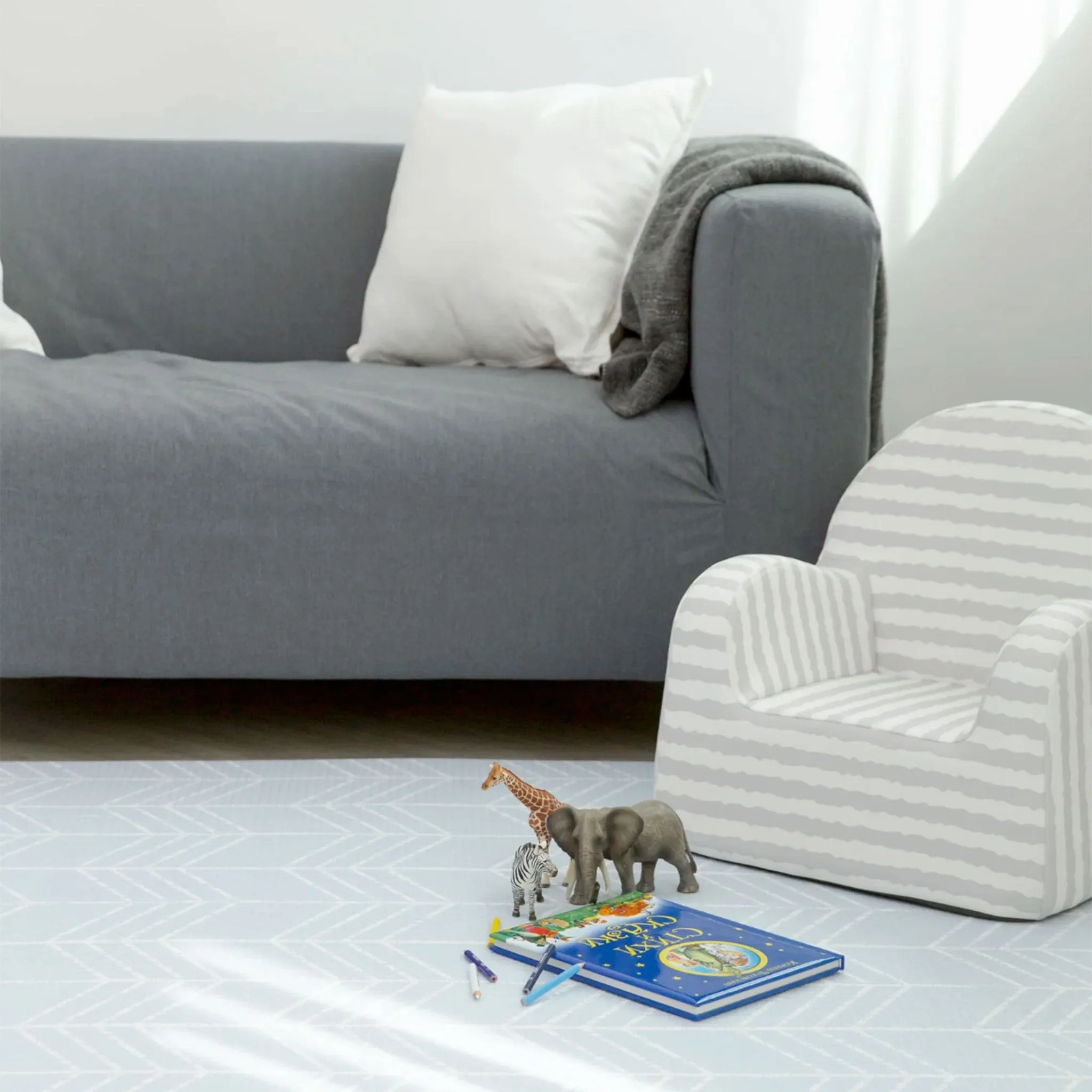 Baby Care Canapé de Luxe pour Enfants en Cuir Soffkin - Gris