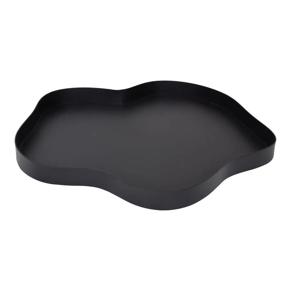 LOFT42 Serva Organisch Metalen Dienblad – Zwart – Ø40 cm