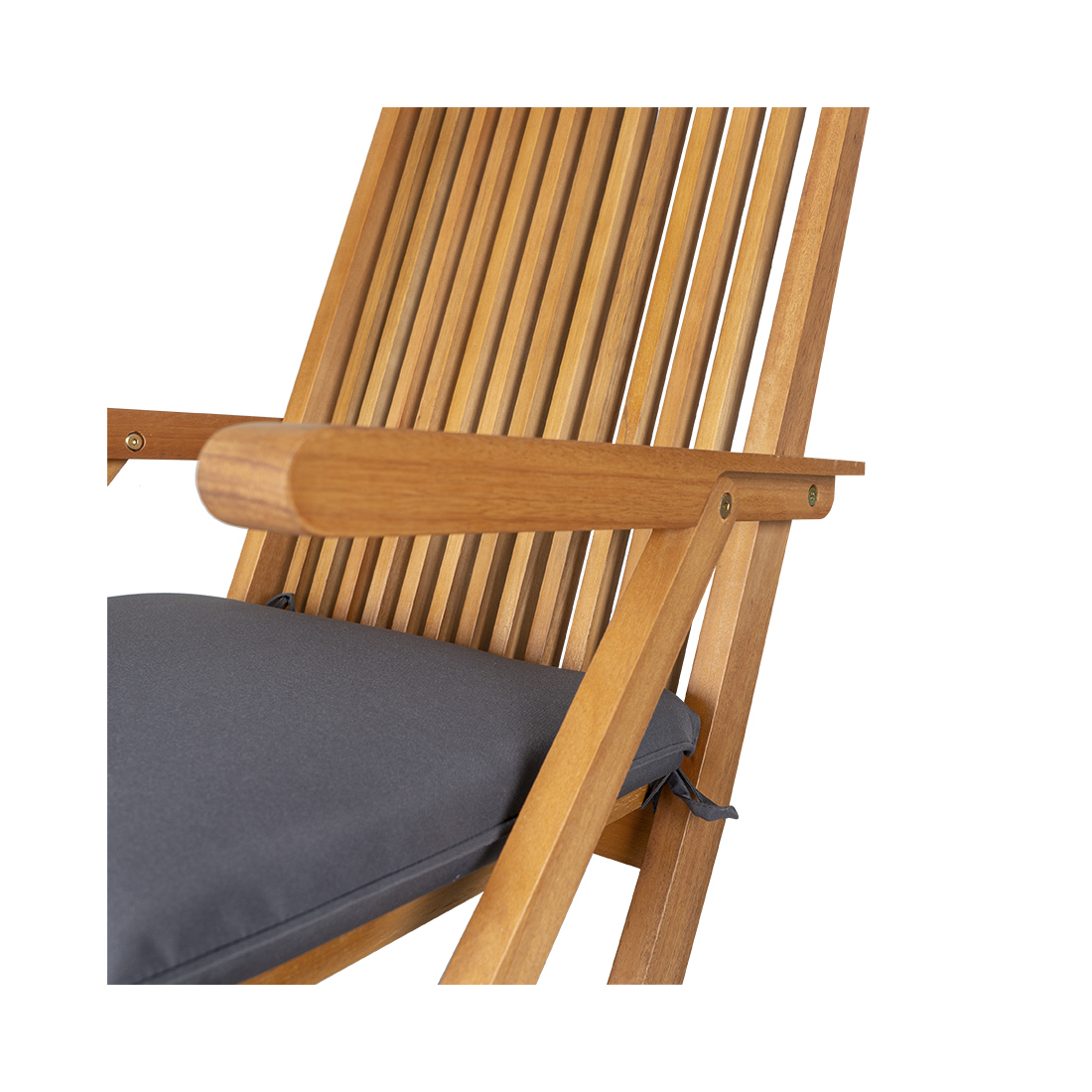 CONTINI (2er-Set) Klappstuhl mit Lehne und Kissen anthrazit Eucalyptus