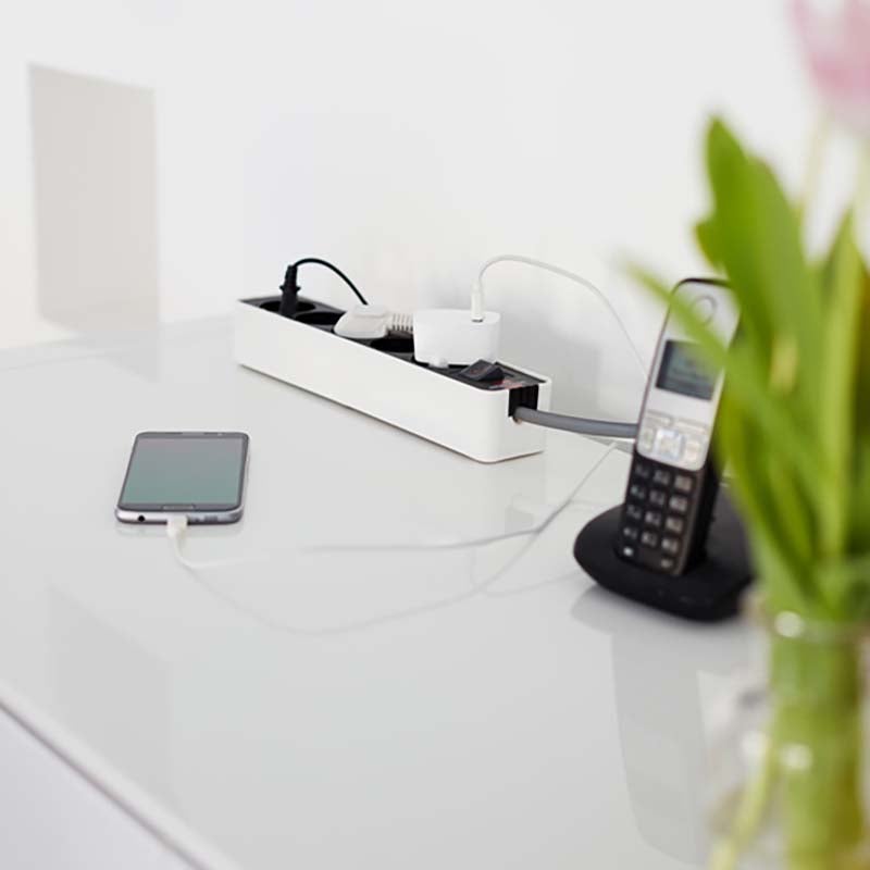 Brennenstuhl Ecolor 1153250020 5-voudige stekkerdoos met veiligheidsschakelaar 1.5m zw/w