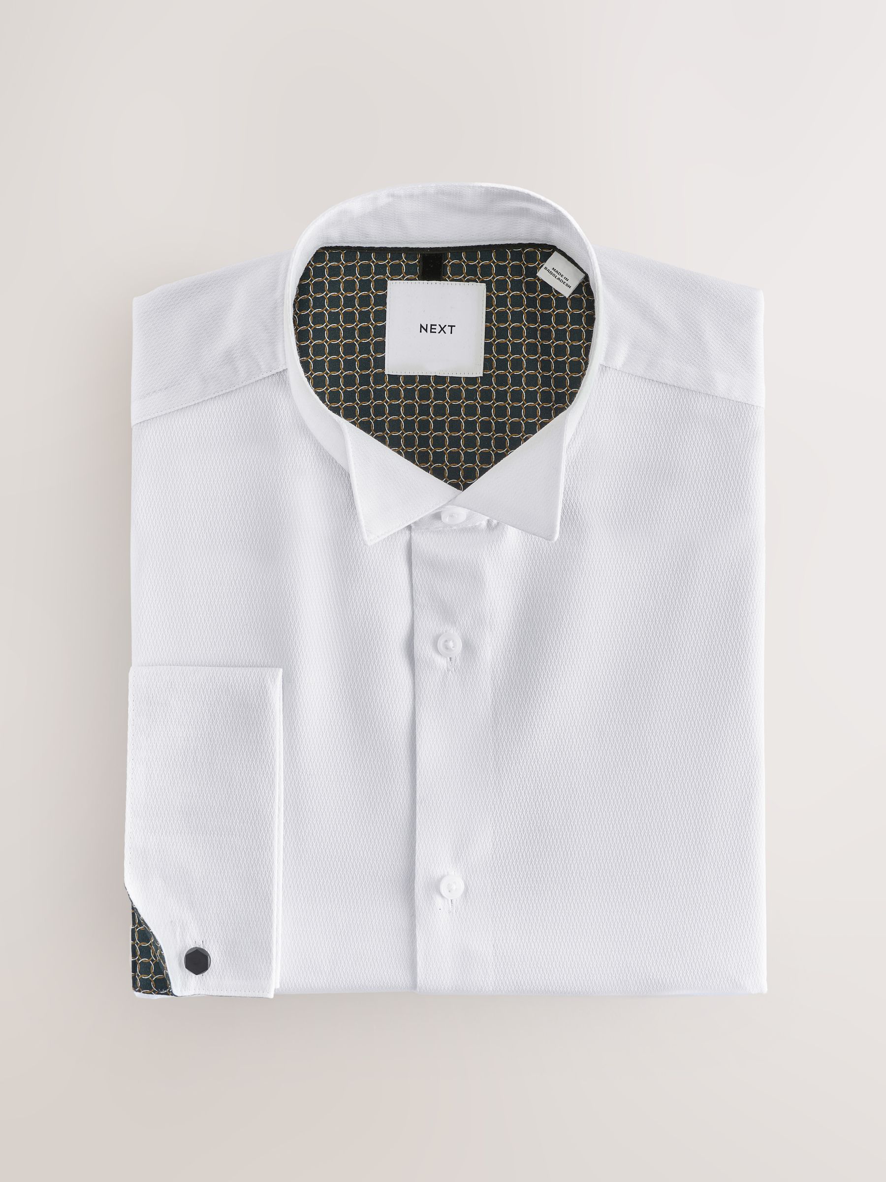 Wit - Normale Pasvorm - Textured Wing Collar Dress Shirt