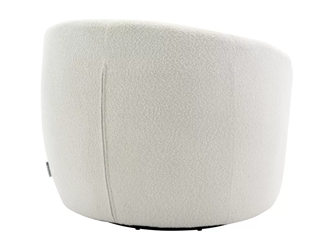 Fauteuil pivotant en tissu bouclette blanc VEREIDE