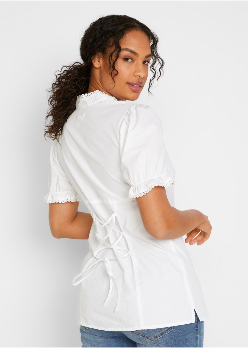 Blouse bavaroise à col Blanche-Neige