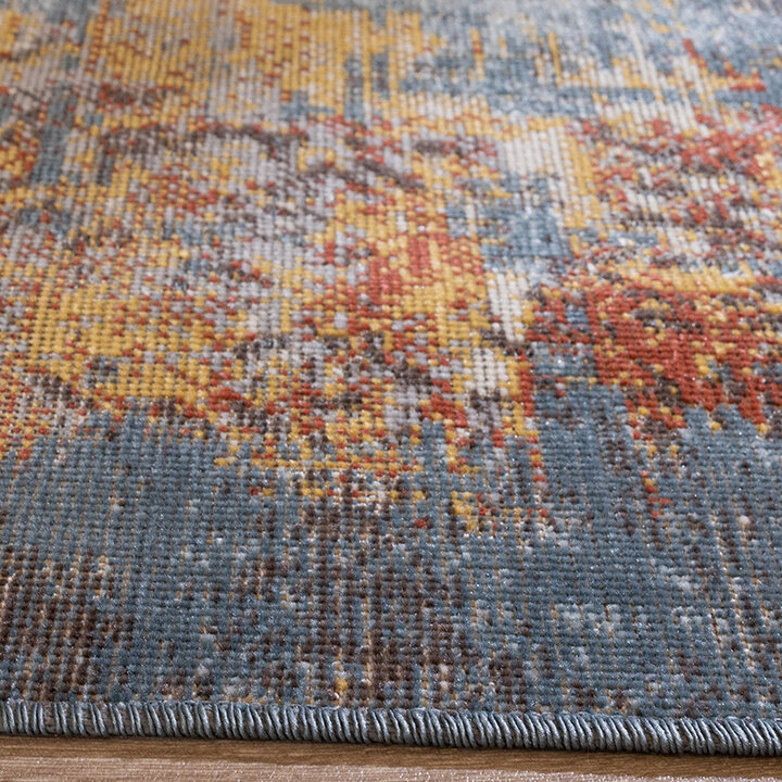 Modern vloerkleed - Bush Blauw/Multicolor