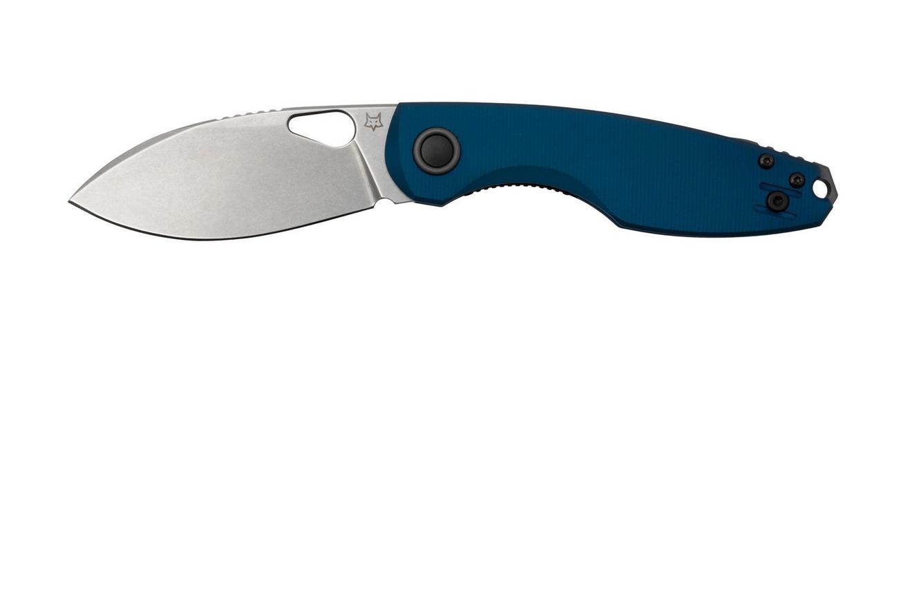 Fox Chilin FX-530-ALBL Stonewashed N690, Blue Aluminum zakmes, Jesper Voxnaes design