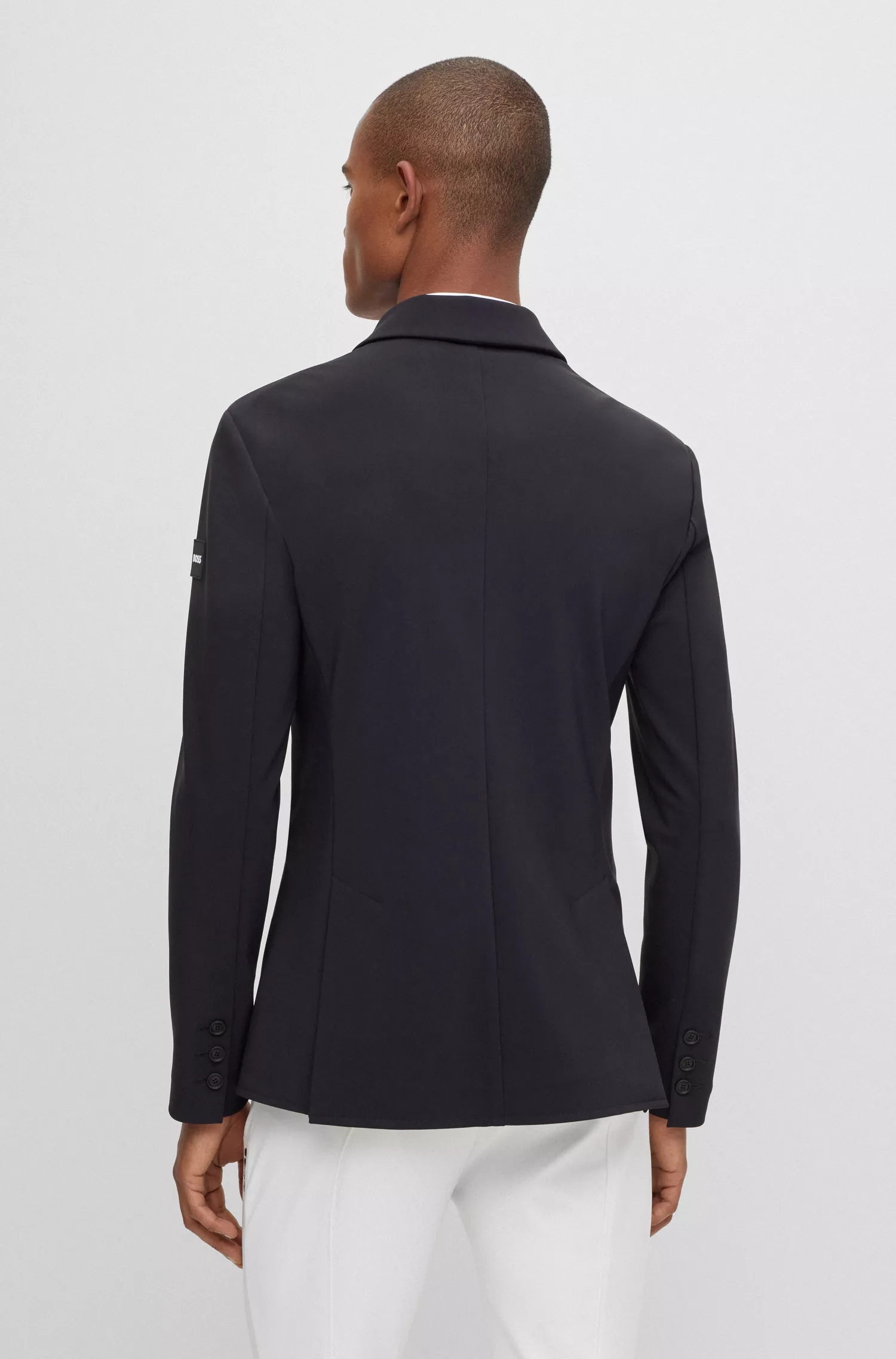Jaqueta de competição BOSS Black-Equestrian slim-fit com detalhes exclusivos.