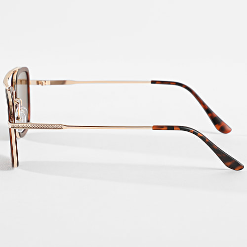 Lunettes De Soleil Doré Marron Fauve