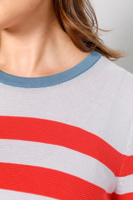 Long-Pullover, Straight Fit, Ringelmuster, Rundhals, Langarm