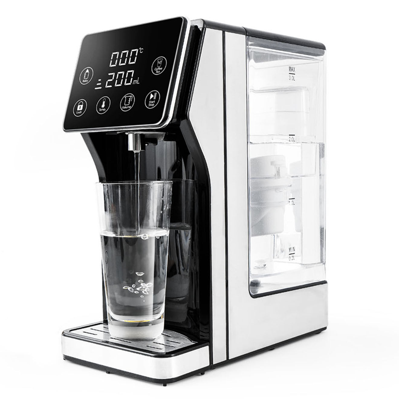 Kitchencook Distributeur d'eau tempérée noir  - 62x37.5x35.5 cm