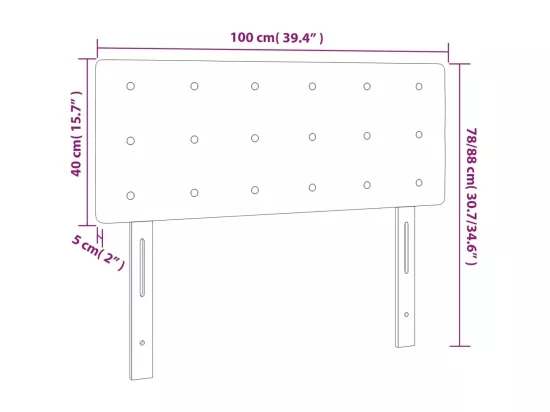 Tête de lit à LED Gris foncé 100x5x78/88 cm Tissu