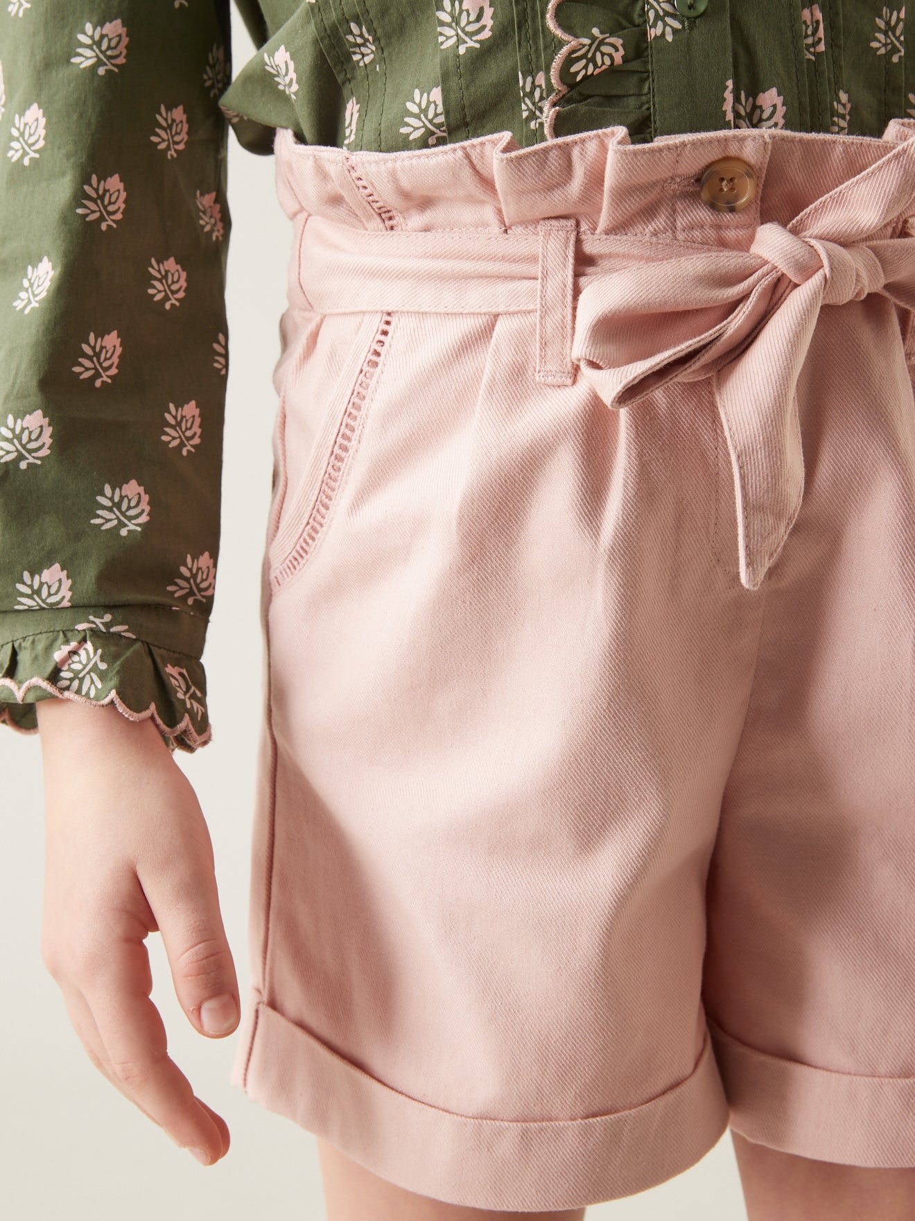 Short Fille en lin et coton