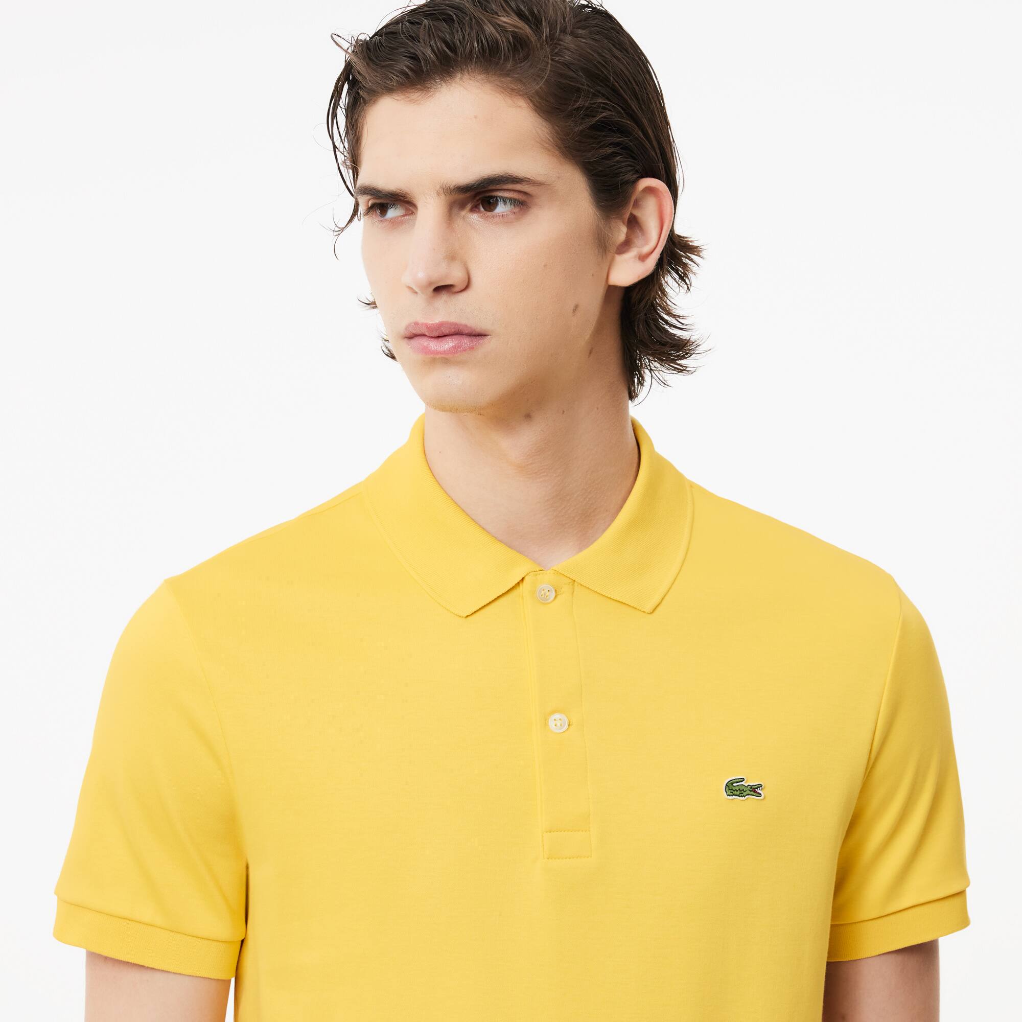 Polo regular fit jersey de coton ultra doux Manches Courtes - Jaune - Lacoste - Homme