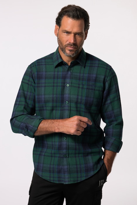 JAY-PI Karo-Flanellhemd, Outdoor, Langarm, Kentkragen, Modern Fit, bis 7 XL
