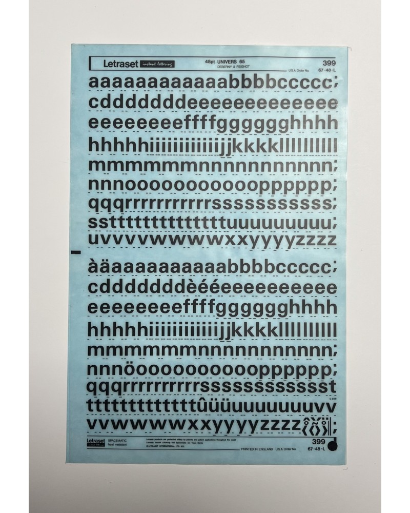 Letraset 399 - UNIVERS 65 - 48pt