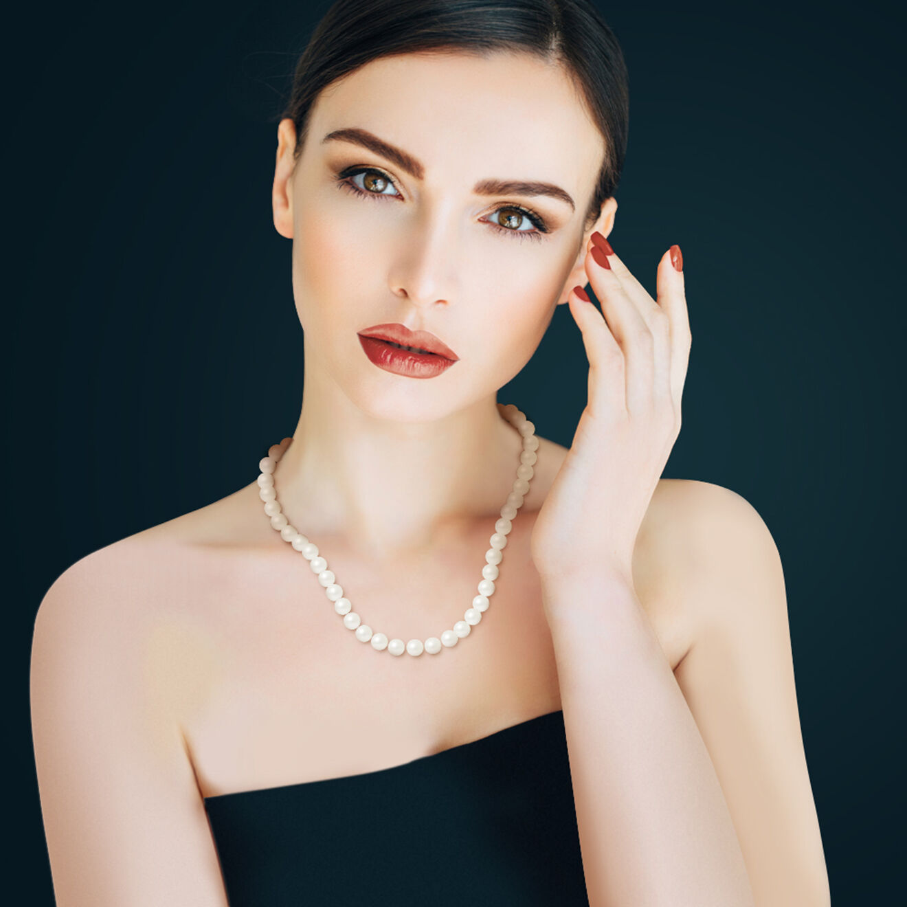 Mitzuko Collier Rang Or Jaune Perles d'Eau Douce rondes blanc naturel