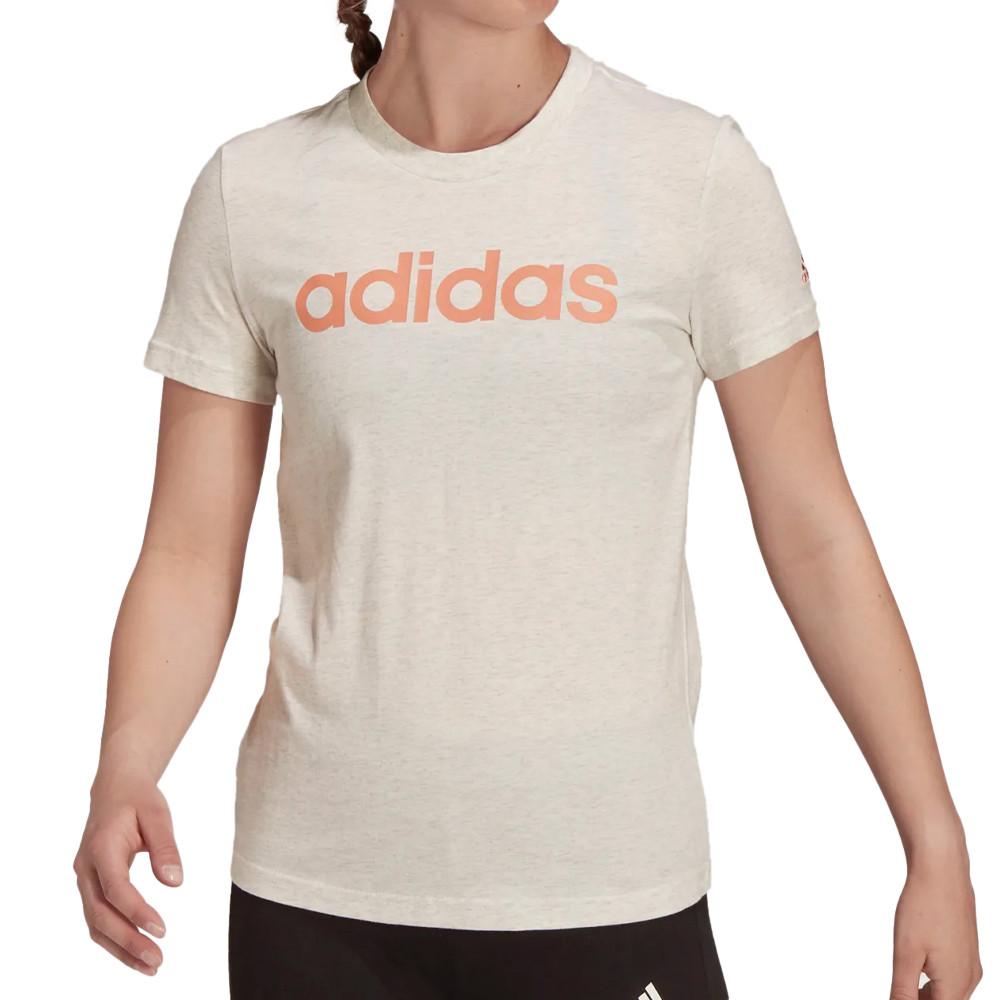 Adidas T-shirt Ecru Femme Adidas Lin T