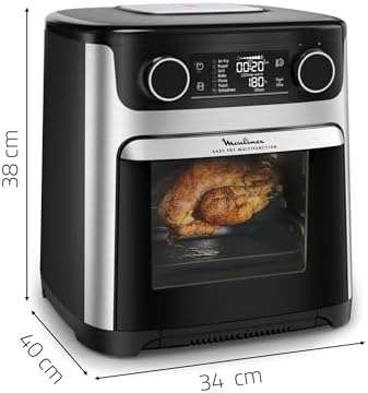 Moulinex Easy Fry air fryer, multicuiseur et four, 15 L, 9 programmes, friteuse sans huile, 3 niveaux de cuisson, compact, extra crisp, noir, AL556DF0, Acier Inoxydable : Cuisine et Maison