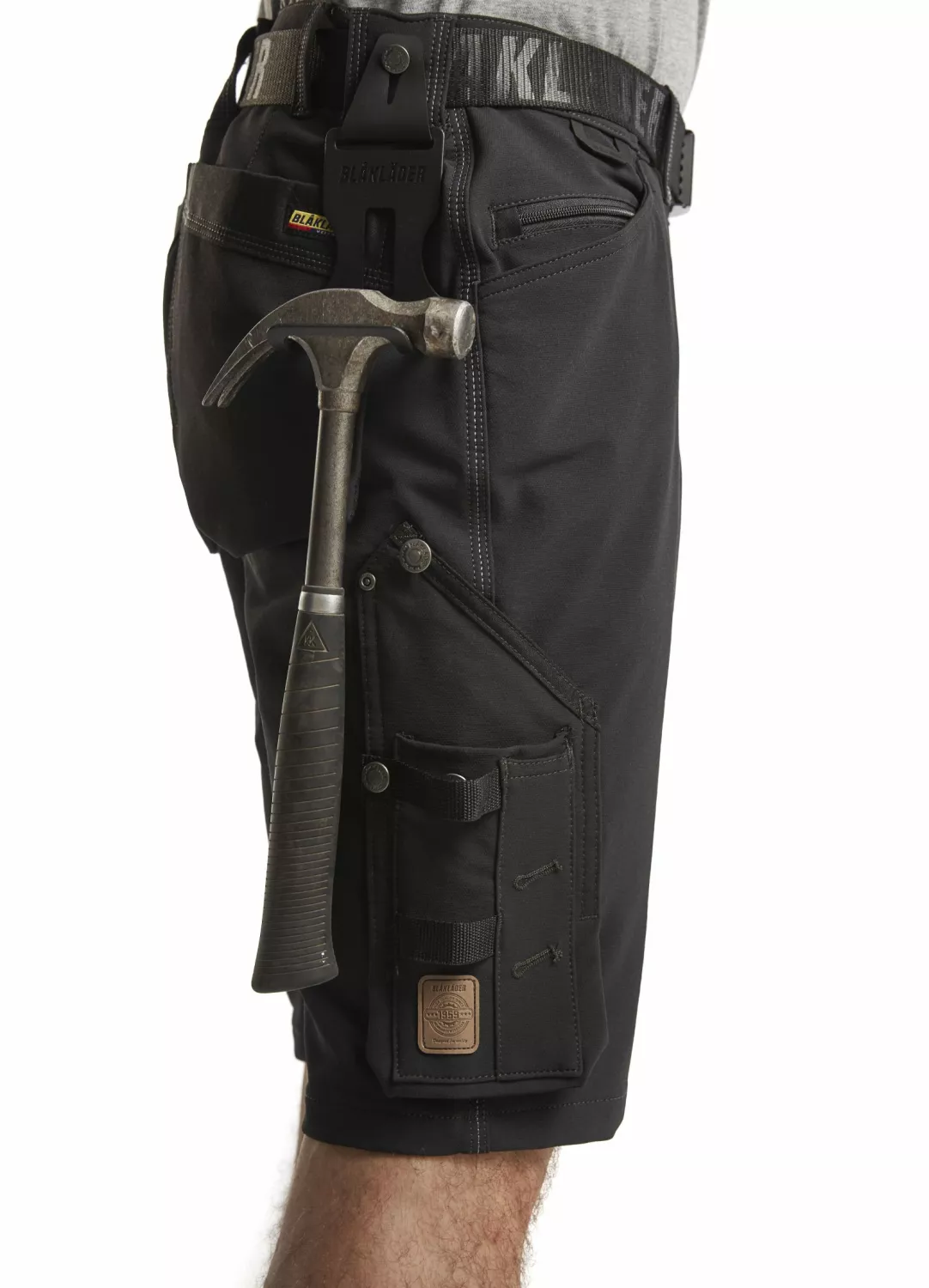 Blåkläder X1900 Werkbroek kort 4-weg Stretch 1987 - zonder spijkerzakken - zwart - maat 48 (M)