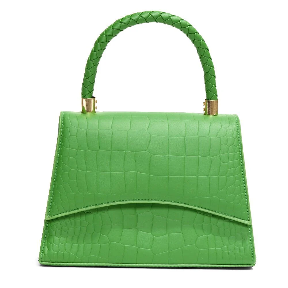 Sac à main simili effet croco avec bandoulière amovible 21x8xH15cm - 3 modèles