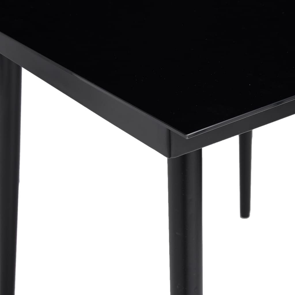 Mobilier à dîner de jardin 5 pièces noir rotin pvc