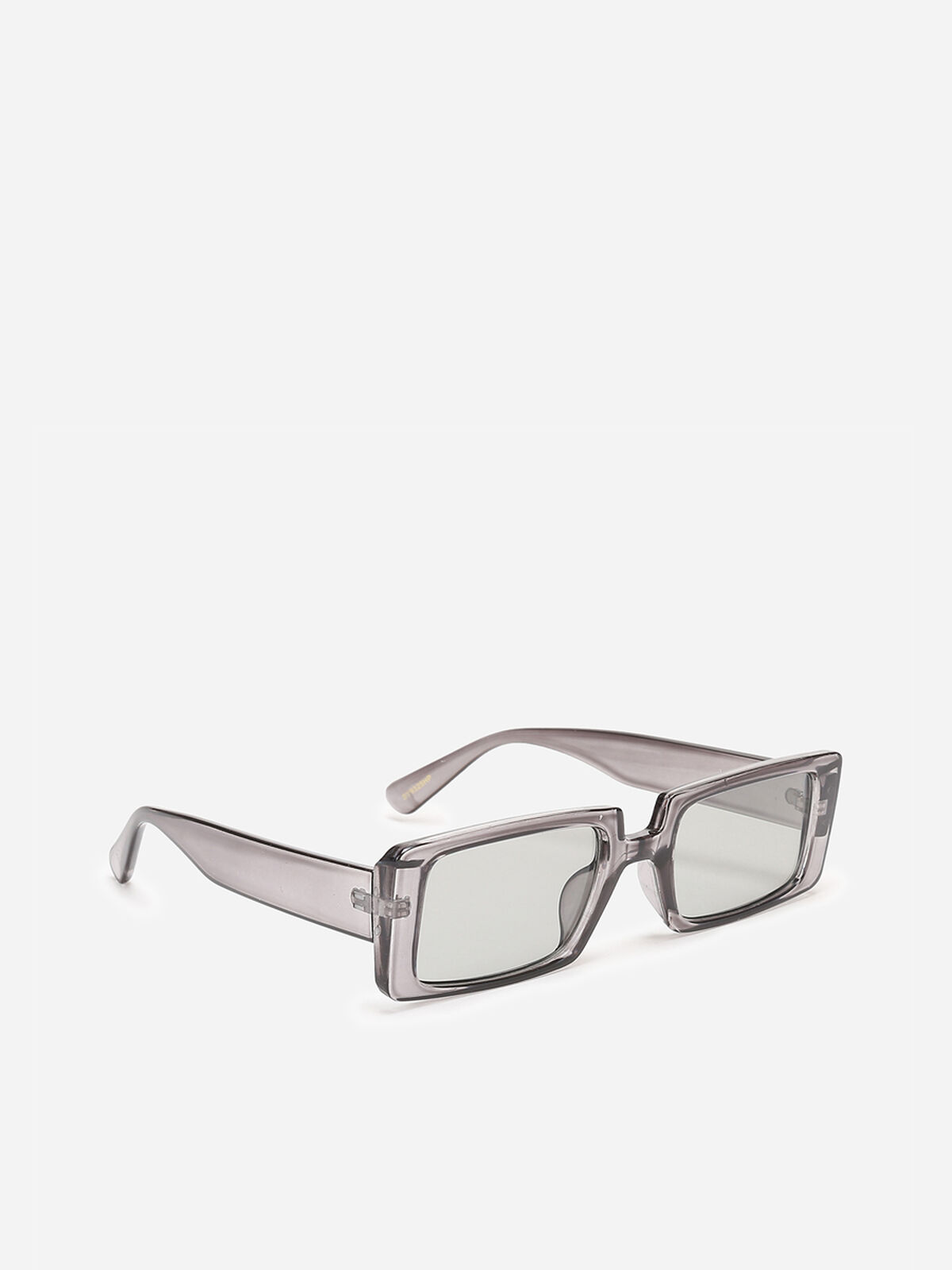 Lunettes de soleil rectangles et translucides- Noir