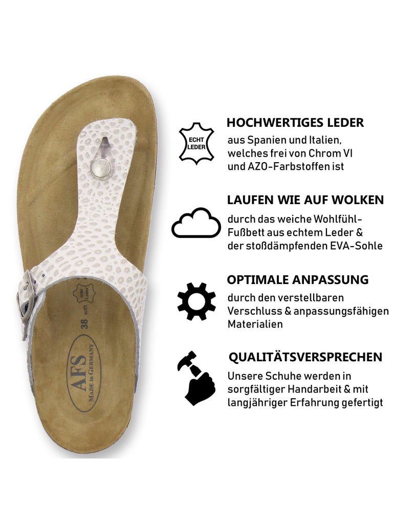 Zehensteg Sandalen Damen beige-crocco