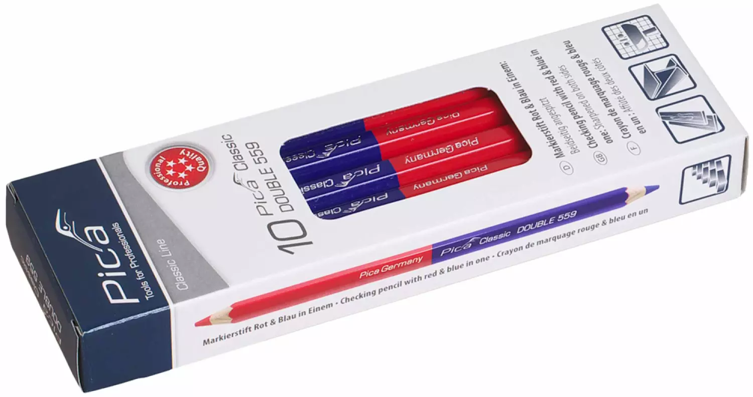 Pica PI559-10 Classic Dubbel potlood - 175mm - Rood/Blauw (10st.)