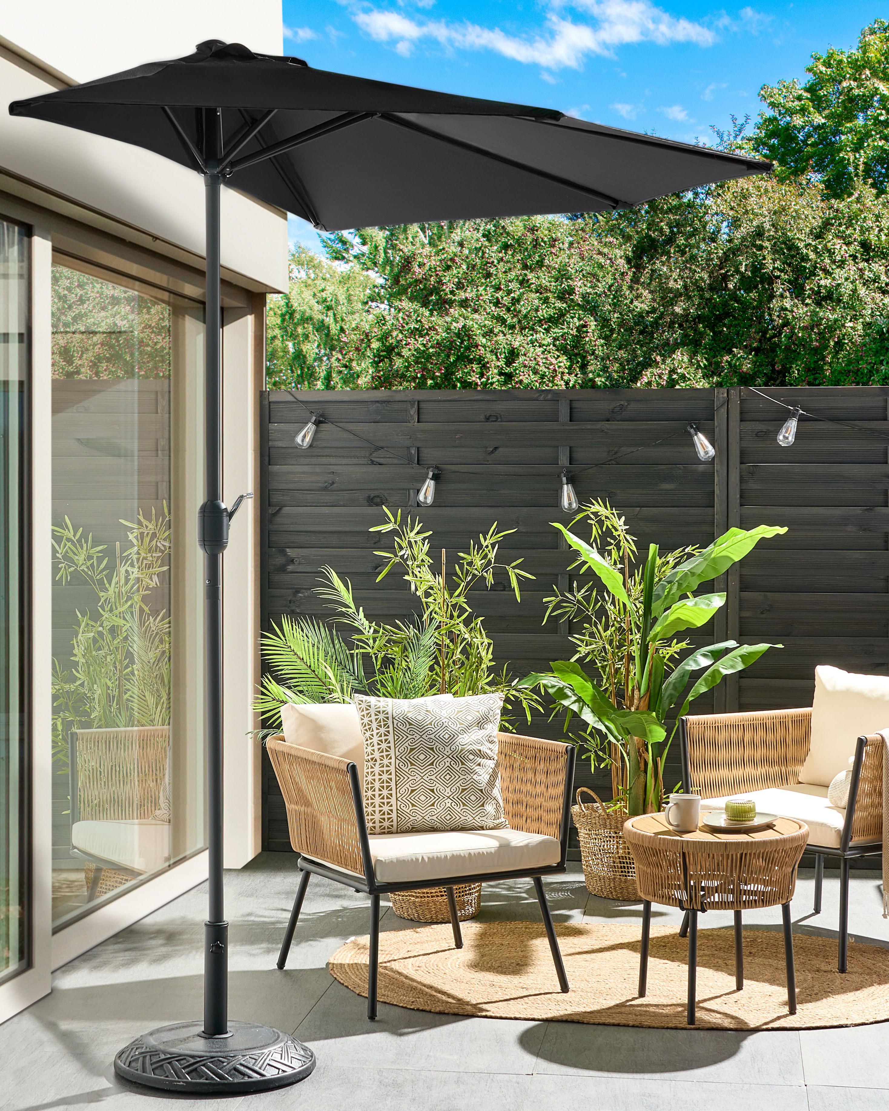 Halfronde parasol 270 cm GALATI Zwart