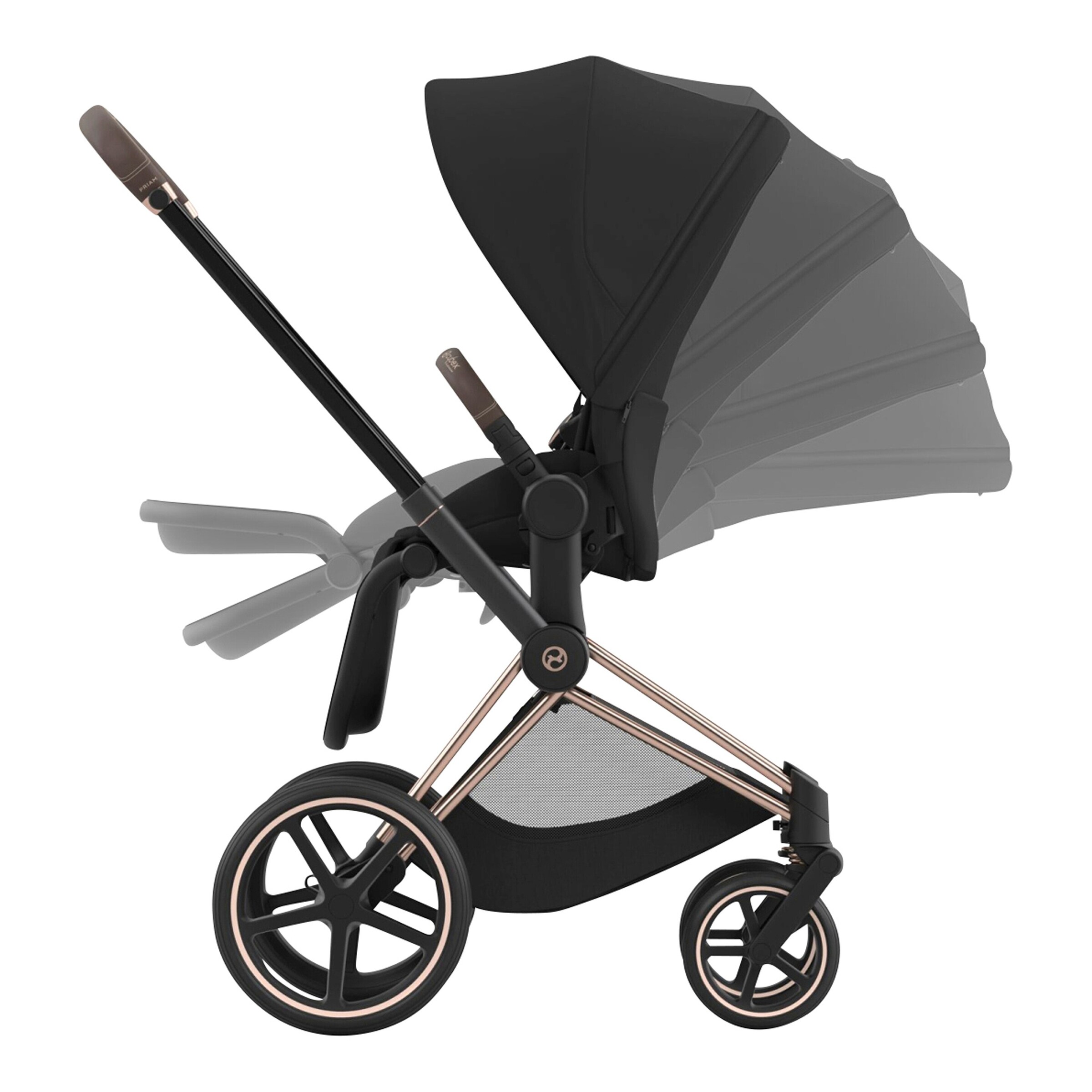 Cybex - PLATINUM Kombikinderwagen e-PRIAM Comfort Bundle rosegold / sepia black