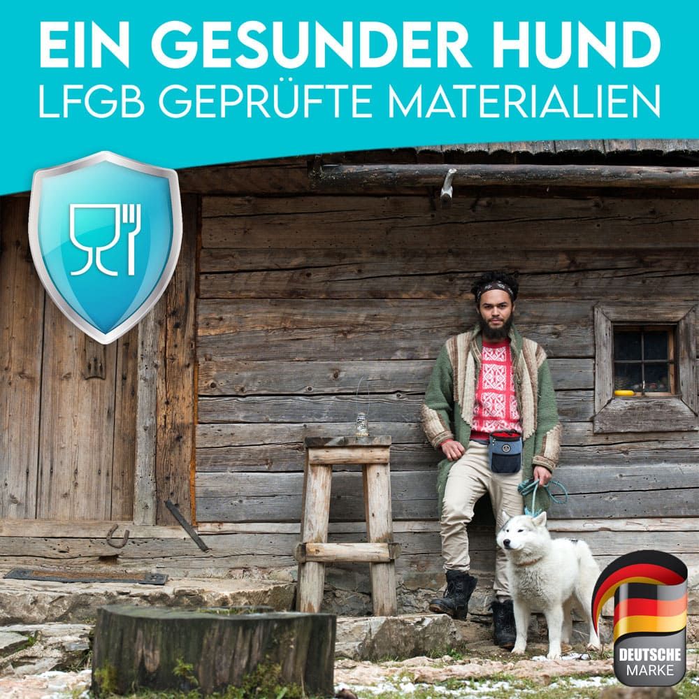 HUND IST KÖNIG® Premium Leckerlibeutel für Hunde | Robuster Futterbeutel Hunde mit viel Stauraum