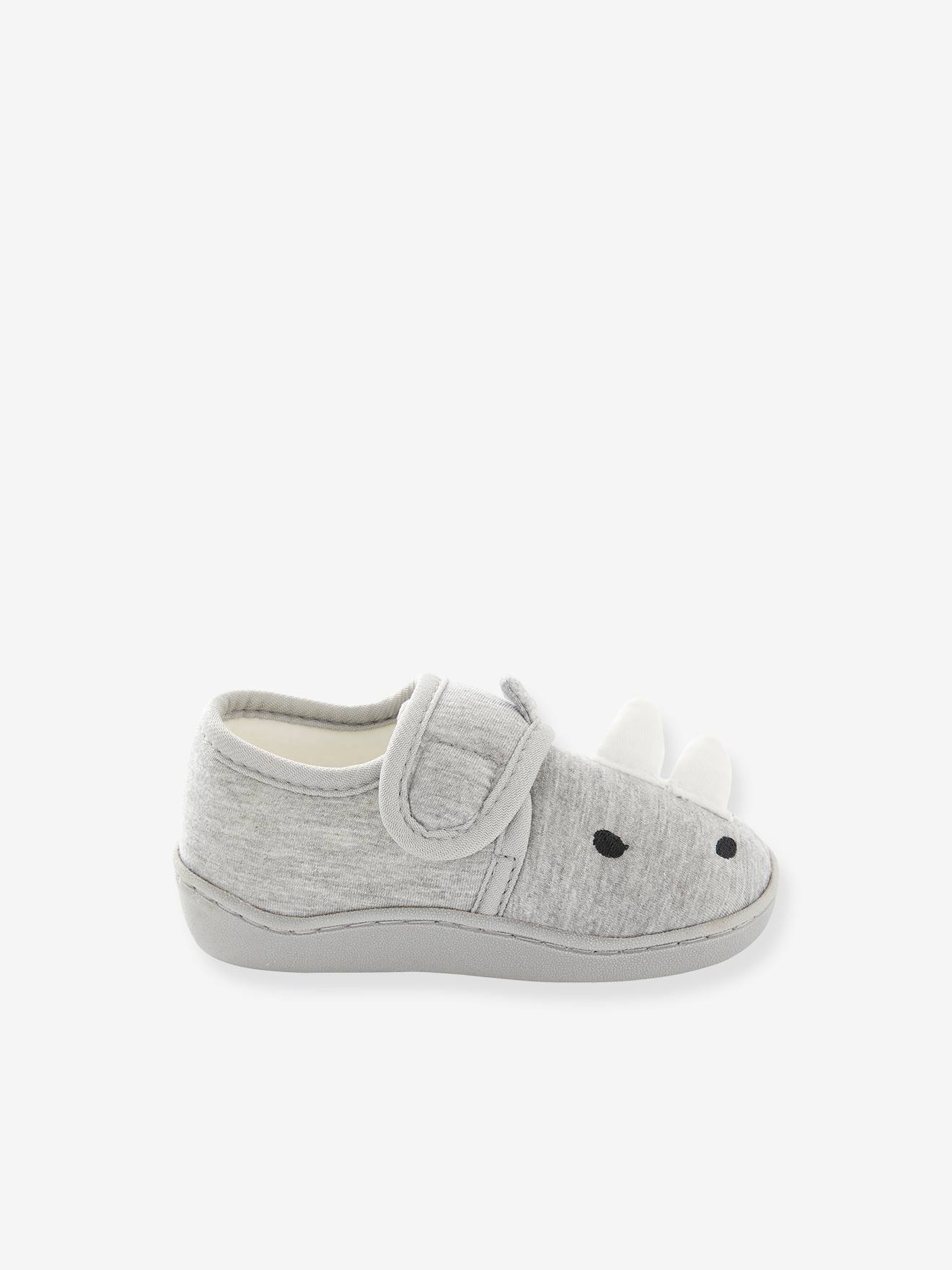Pantufas elegantes para bebê menino, cinza claro mesclado