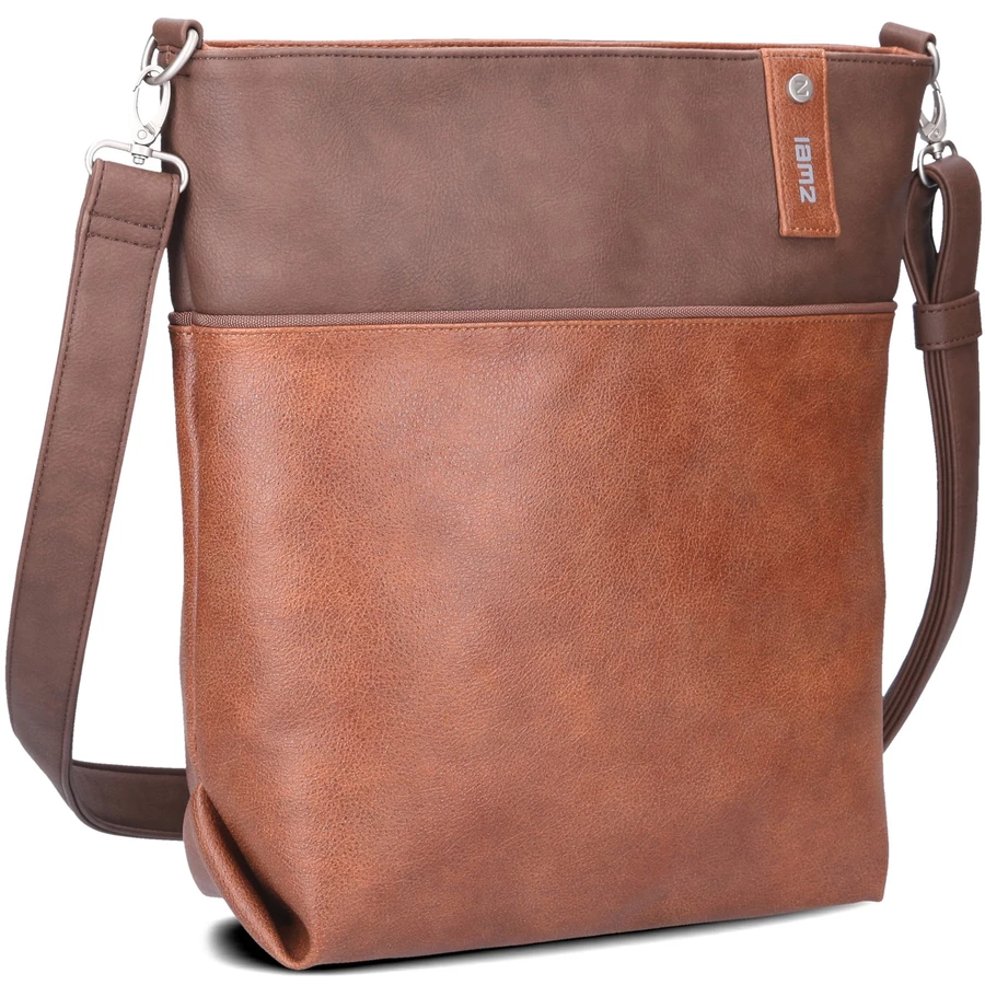 zwei Jana J12 - Schultertasche 33 cm cognac